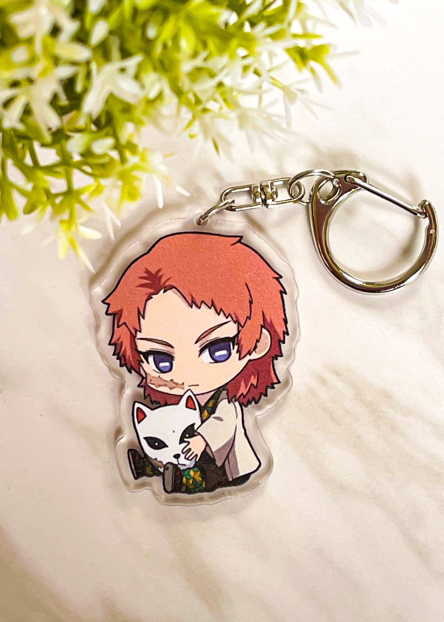 Sabito & His White Warding Mask Keychain