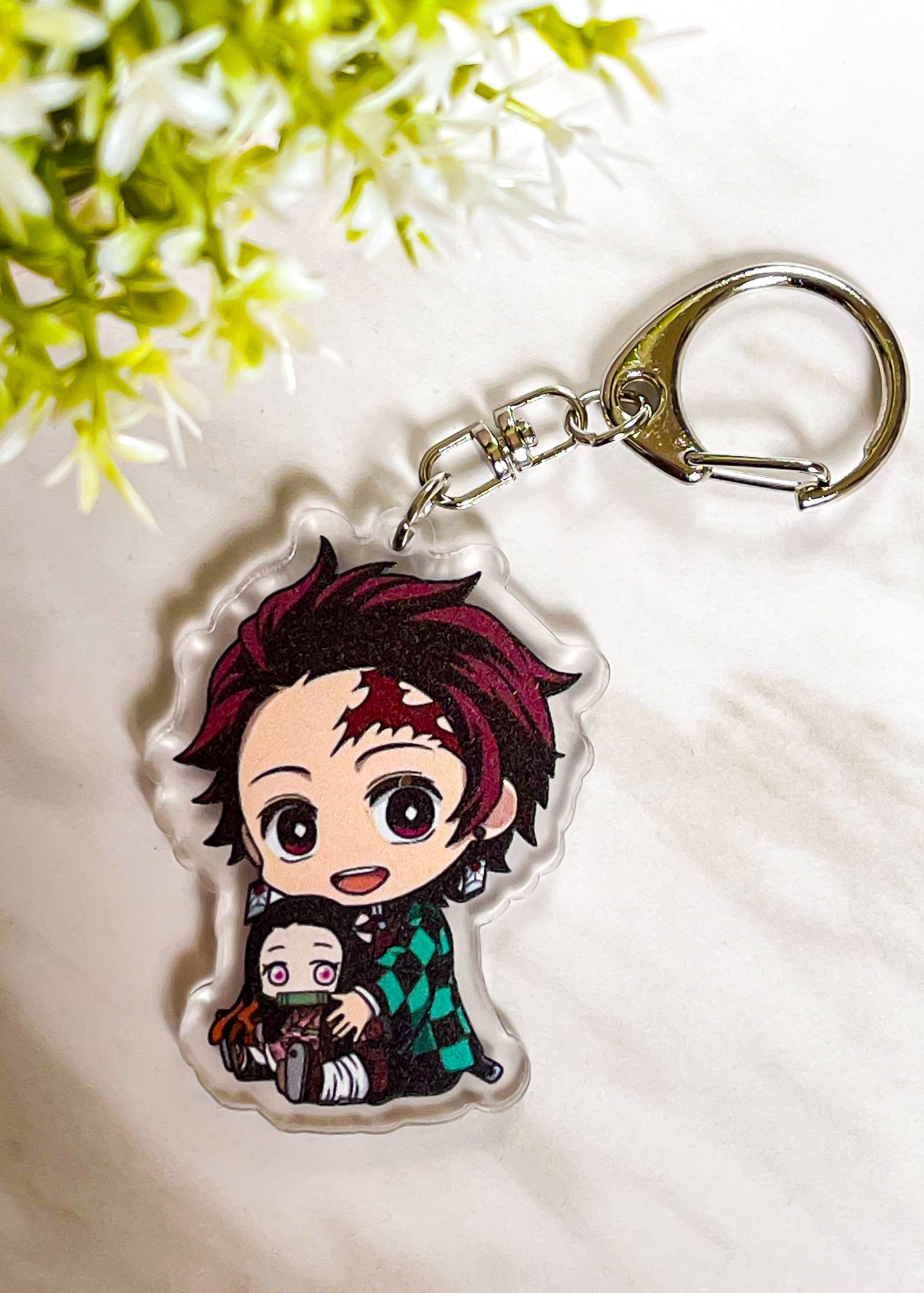 Tanjiro Holding Nezuko Keychain