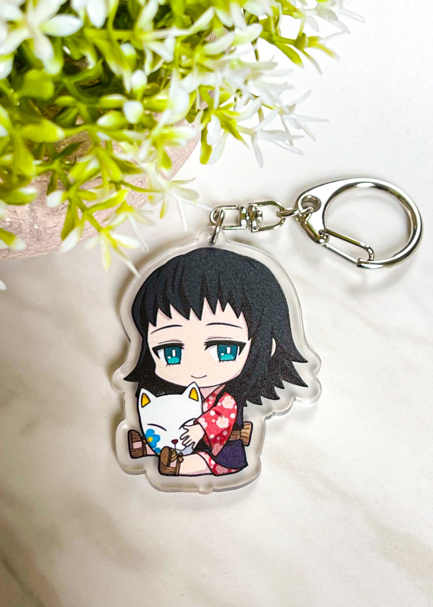 Makomo & Her White Warding Mask Keychain