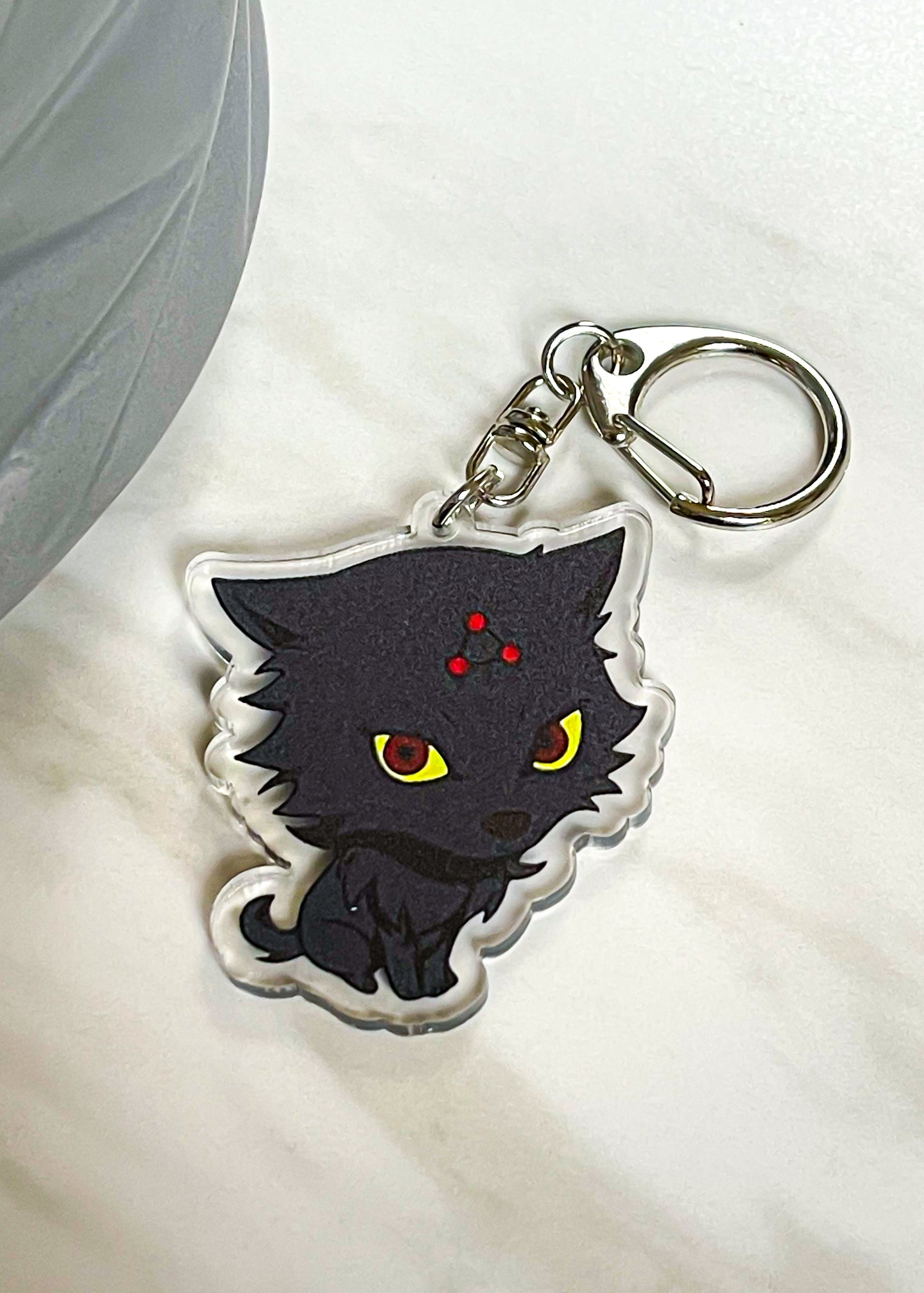 Black Devine Dog Keychain