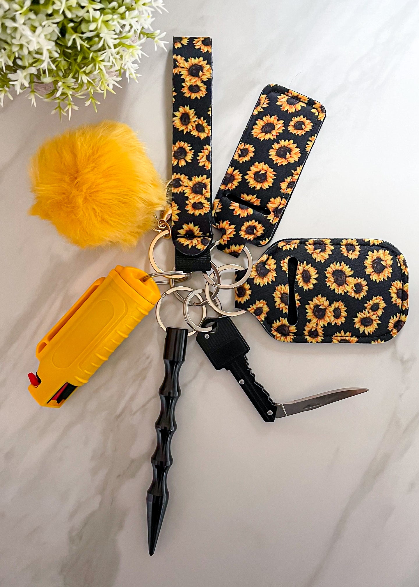 Sunflower Self Defense 7 Piece Keychain