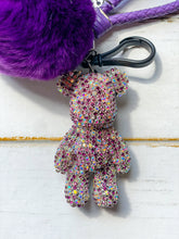 Load image into Gallery viewer, Purple Luxe Bear Keychain
