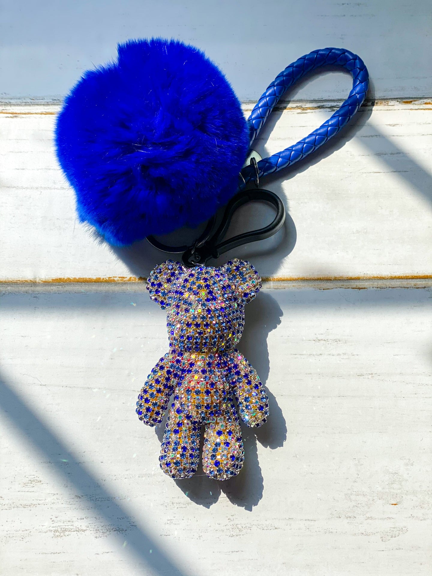 Blue Luxe Bear Keychain